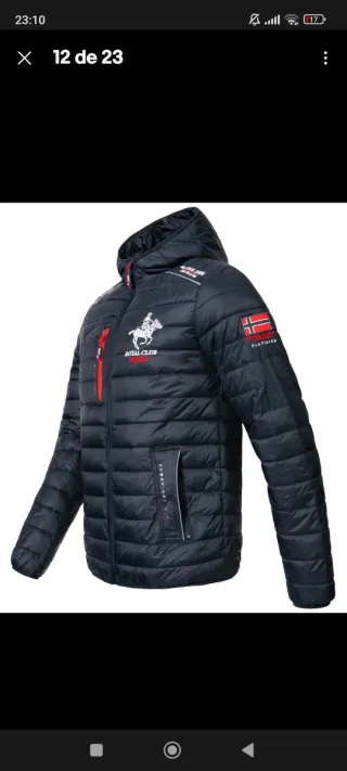 Chaqueta Norway plumífera azul y roja