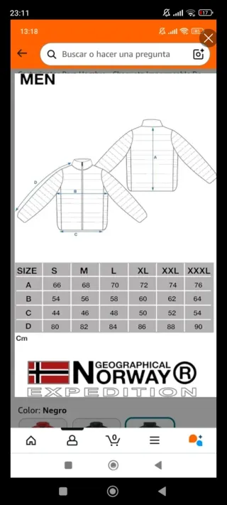 Chaqueta Norway plumífera azul y roja