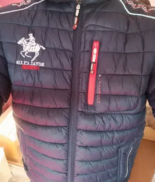 Chaqueta Norway plumífera azul y roja