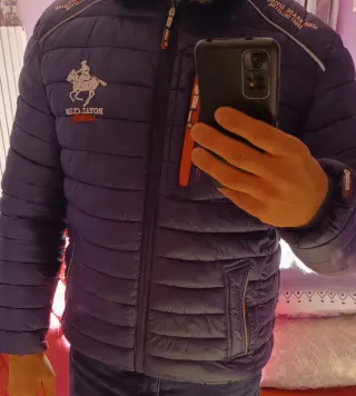 Chaqueta Norway plumífera azul y roja