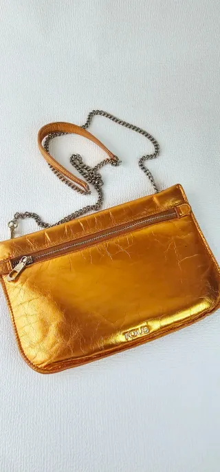 Bolso Tous Piel Naranja metalizado