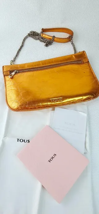 Bolso Tous Piel Naranja metalizado