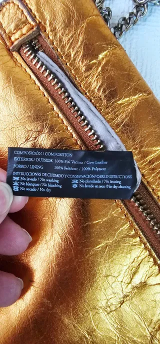 Bolso Tous Piel Naranja metalizado