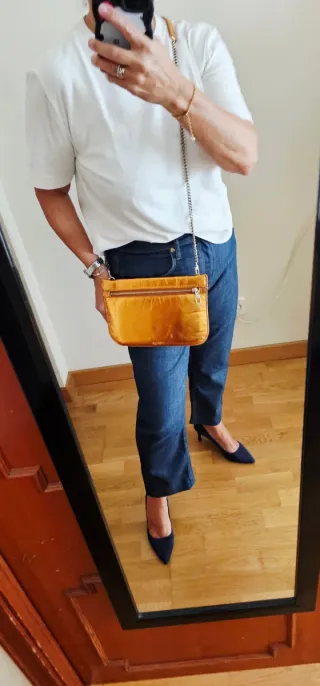 Bolso Tous Piel Naranja metalizado