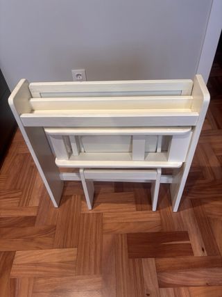 Mesa pupitre madera blanca plegable