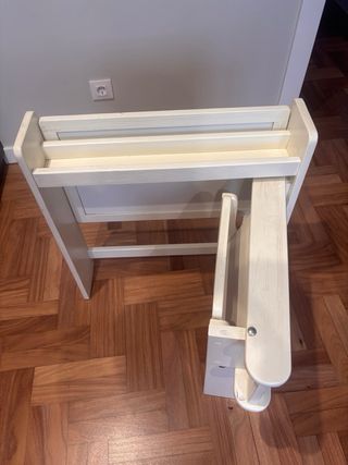 Mesa pupitre madera blanca plegable