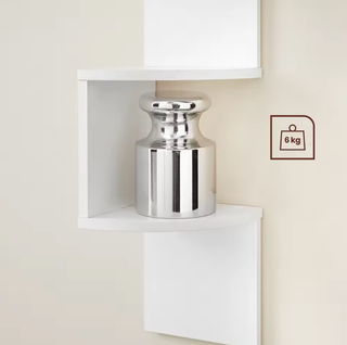 Estantería de esquina blanca