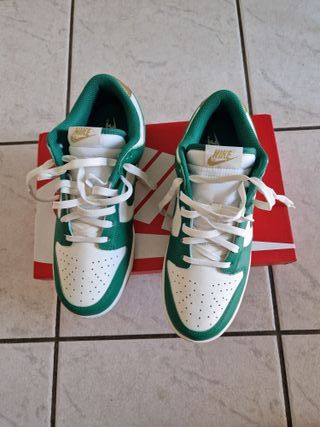 Nike Dunk Scarpe Verdi e Bianche Nuove