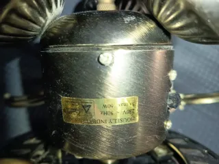 Lámpara Ventilador Madera y Cristal