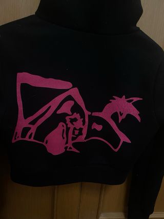 Chaqueta corta Masia negra y rosa
