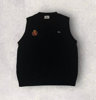 Chaleco Lacoste Negro con Escudo