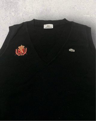 Chaleco Lacoste Negro con Escudo
