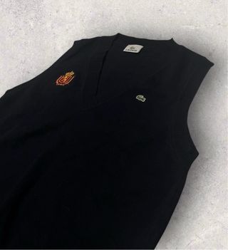 Chaleco Lacoste Negro con Escudo