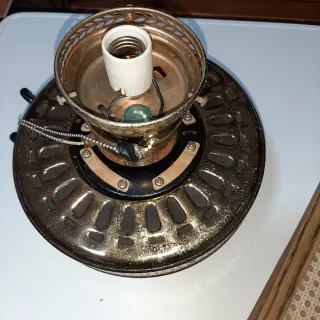 Lámpara Ventilador de Techo Madera y Metal