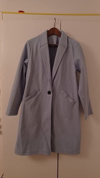Abrigo paño largo celeste