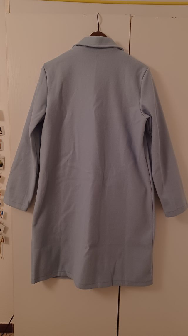 Abrigo paño largo celeste