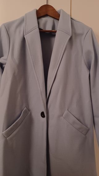 Abrigo paño largo celeste