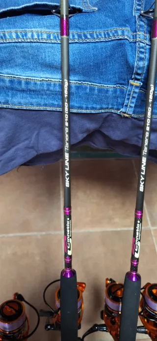 4 cañas de pescar cinnetic con carretes cinnetic