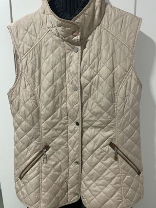 Chaleco acolchado MIAO beige y marrón