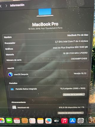 MacBook Pro 13 2018 i7 16GB RAM 1TB SSD