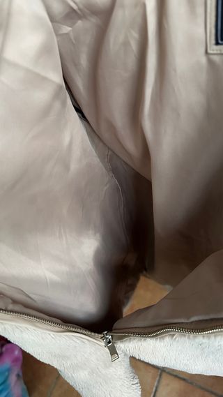 Chaqueta de pelo beige