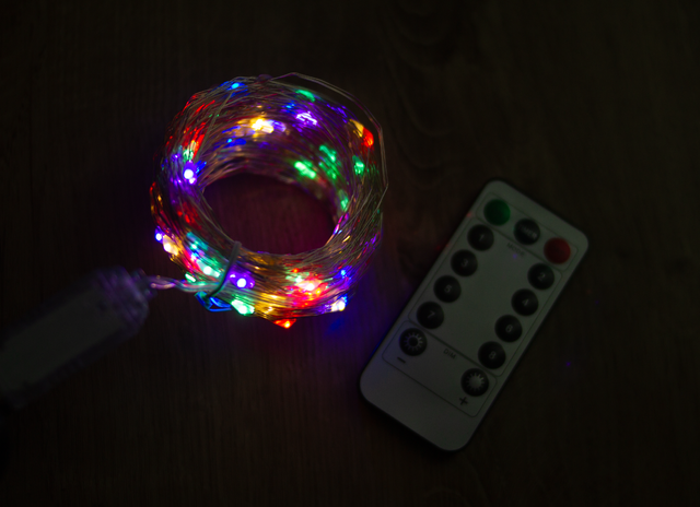 Guirlanda de LED USB 20 m 200 multicolor com controle remoto