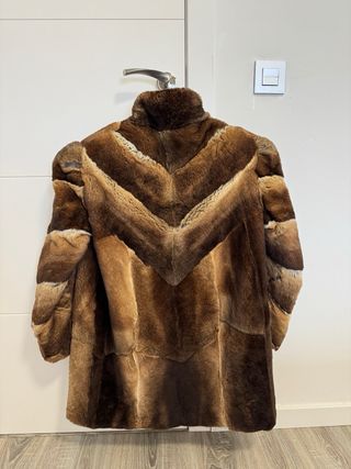 Abrigo de piel de conejo real