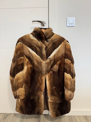 Abrigo de piel de conejo real
