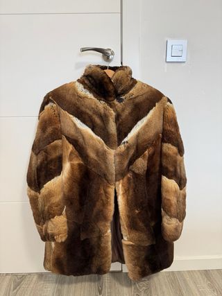 Abrigo de piel de conejo real