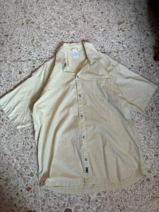 Camisa Adidas cuadros amarilla manga corta