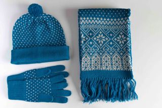 Conjunto alpaca turquesa gorro, bufanda y guantes