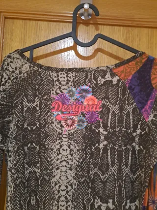 Vestido Desigual Animal Print Flores