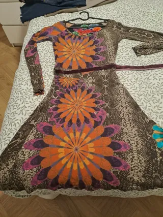 Vestido Desigual Animal Print Flores