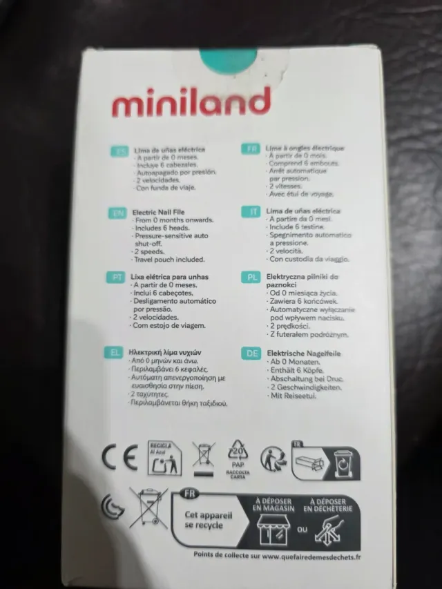 Lima de uñas eléctrica Miniland bebé
