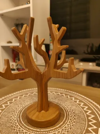 Árbol organizador joyas madera