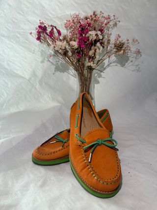 Zapatos Hush Puppies Naranja y Verde
