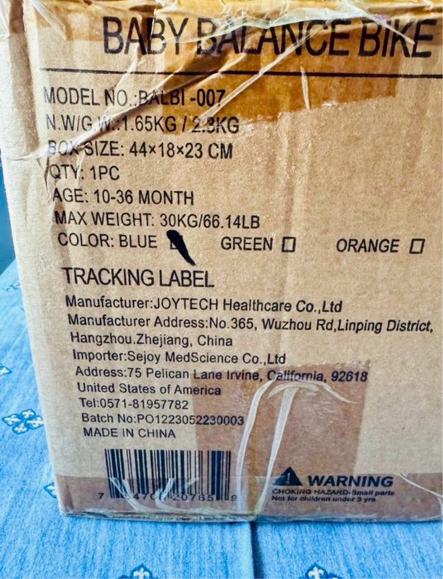 NUEVA! Bici di equilibrio per bambini 10-36 mesi nuova