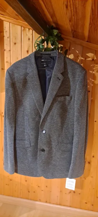 Americana Azul Navy jaspeada