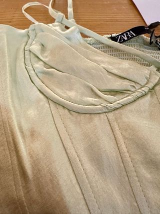 Top Corsé Zara Verde Nuevo