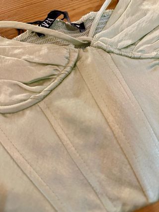 Top Corsé Zara Verde Nuevo