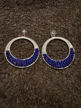 Lote 2 pares pendientes aro y colgante