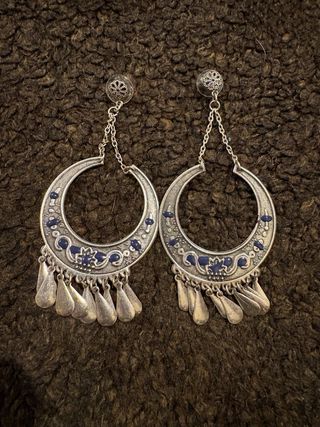 Lote 2 pares pendientes aro y colgante