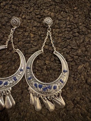 Lote 2 pares pendientes aro y colgante
