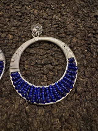 Lote 2 pares pendientes aro y colgante