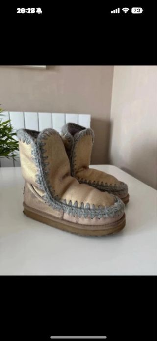 Botas invierno niña doradas y grises