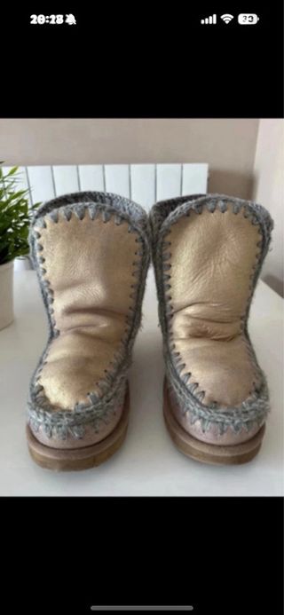 Botas invierno niña doradas y grises