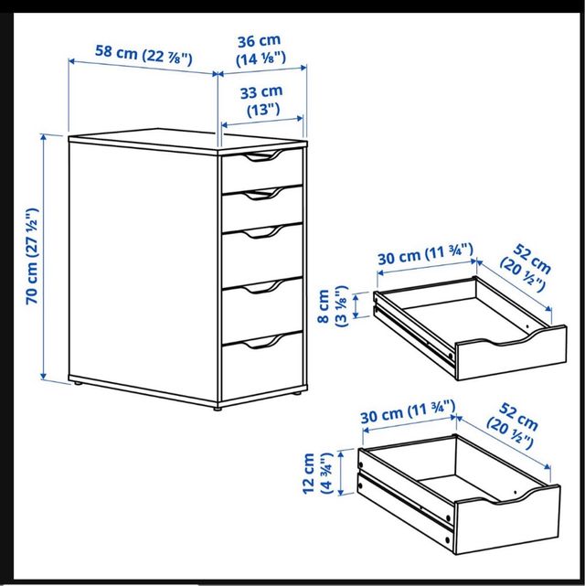 Cajonera Alex IKEA gris turquesa
