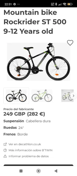 Bicicleta Montaña de niño de 9 a 12 .No negociable