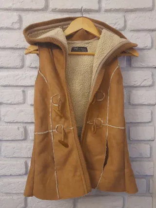 Chaleco Zara ante y borreguito