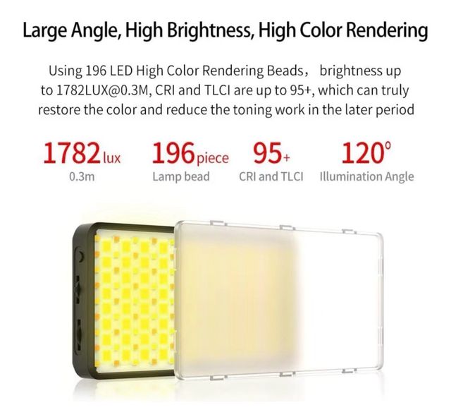 Ulanzi VIJIM VL196 Lámpara LED RGB Cámara